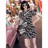 Abbigliamento etnico Vintage Donna Cheongsam Stile cinese Giovani ragazze Stampa Fiore Qipao Vestidos Estate Mini Qi Pao Elegante abito da sera