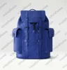 Christopher Backpack M23189 Racing Niebieski wytłoczona skórzana męskie Radiant Słońce Monogramy Macassar Plecak M46686 Designer Duża torebka torebka podróżna M20865