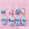 Keychains Lanyards Resin Epidemic Prevention Memorial Keychain Cute Cartoon Character Doctor Nurse Key Chain Creative Souvenir Stu Dhaps