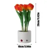 Night Lights Tulips Artificial Flowers LED Light Bouquet Bedroom Bedside Dormitory Decoration Atmosphere INS Table Lamp