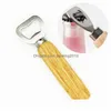 Openers Stainless Steel Wooden Handle Red Wine Beer Bottle Opener Handheld Bartender Soda Glass Cap Kitchen Bar Tools Kd Drop Delive Dhdvu