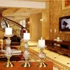 Świece nowoczesne kryształowe złote świecznik posiadaczy ślubne Centerpieces Faroles para velas lantern dekoracja domu