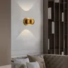 Candeeiro de Parede Personalidade Criativa Moderna Escada Quarto Cabeceira Projeção LED Rotativa Sala de Estar Simples Luz Cristal