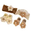 Koreaanse Bloem Baby Hoofdband Sokken Set Zomer Dunne Bloemen Haarbanden voor Baby Meisjes Tulband Zachte Sok Kinderen Haaraccessoires