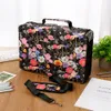 Bags Colorful Flower Pattern 480 Slots 5 Layer Zipper Portable Shoulder Strap Polyester Pencil Case Holder Large Capacity Art Supply