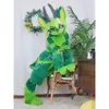 Trajes de mascote de gato Husky para cães verdes Halloween Evento de Natal Trajes de dramatização Vestido de dramatização Fantasia de conjunto de pele
