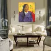 Impressionistische canvaskunst Vahine No Te Tiare Vrouw met een bloem Paul Gauguin schilderij handgemaakte kunstwerken voor hotellobby