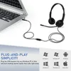 Casque filaire avec microphone pour PC PS4 Xbox Gaming Music Headset Gamer 3.5mm On-Ear Call Center Traffic Office Headset