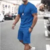 Heren T-shirt Pakken Trainingspak Tennis Short Set Effen Ronde hals Buitenshuis Straat Korte mouw Trekkoord 2-delig Kleding Designer Sportkleding Klassiek