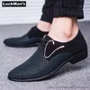 Buty Luckman 2019 Spring Men Sukienka Buty projektant Business Men's Casual Buty Wygodne mężczyzn Letni tkanina spiczasty butę palców lms001