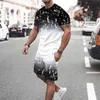 Heren T-shirt Kostuums Tennis Shirt Grafisch Gradiënt Ronde hals 3D Print Straat Dagelijks Korte mouw Print Kleding Standaard Modieus Lichtgewicht Informeel Zomer