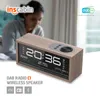Radio Inscabin C1 DAB/DAB+ FM Digital Radio Alarm Clock med stor skärm/Bluetooth/ljud, vacker design för sovrumsköket