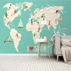 3D Wall Panel Nordic Modern Fresh Cartoon Sports World Map Bakgrund Mural Wallpaper For Kids Room Custom Children's Room Decor Wall Paper 3D 230628