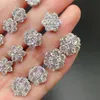 Diamond Geslaagd Test Moissanite Bloem Oorbellen Studs Charm Sieraden S925 Zilveren Moissanite Oorbellen voor Mannen en Vrouwen Gift