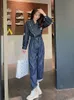 Denim Tulum Kadınlar 2023 Bahar Streetwear Hip Hop Vintage Gevşek Uzun Kollu Düz Tek Parça Kot Setleri Tulum