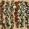 New Simulated Multi Headed Rose Vine Fiore artificiale Fiore di seta Pipa ad acqua Decorazione in rattan Arco di nozze Decorazione avvolgente