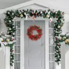 Decorative Flowers Red Berry Wreaths For Front Door 19 Inch Wreath Artificial Dried Flower Winter Holiday Decoration