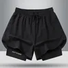 Shorts Masculino Running 2 Em 1 Compressão Casual Preto Fitness Beach Bottoms Secagem Rápida Treinamento Jogging Calças Curtas Para Esporte