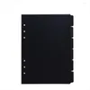 Frosted PP Baffle 6 Gaten Flipchart Binnen Divider Transparant A5/A6 Zwart Handboek Vervanging Core Separator Pagina