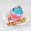 Serviessets 24 stuks Dessertvork Kind Goud Plastic Gebruiksvoorwerpen Wegwerp Voorgerechtvorken Fruitprikkers