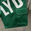 Shorts pour hommes été décontracté coréen de haute qualité vert sergé lettre brodée pantalons de sport vêtements de mode 230629
