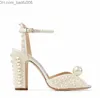 Sandales Haute Qualité Nice Perfect Sacora Sandales Perles Blanches Escarpins De Mariage Designer Femmes Talons Hauts Marque De Luxe Robe De Soirée EU35-42 Avec Boîte Z230629