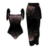 Traje de baño Sexy Estampado negro Trajes de baño de una pieza Cerrado Fa Traje de baño Push Up Body Traje de baño para mujer Trajes de baño Playa Piscina Bañista 2023 HKD230628