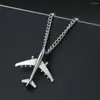 Chains KADRUFI Men Creative Vintage Aircraft Shape Pendant Necklace Hip Hop Punk Silver Color Airplane Collar Party Jewelry