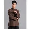 Abbigliamento etnico Umorden Cotone a maniche lunghe Abiti tradizionali cinesi Tang Suit Top Uomo Tai Chi Camicia camicetta giacca cappotto