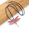 Pendant Necklaces Natural Abalone Shell Necklace Exquisite Dragonfly For Jewelry Gift Length 55 5cm Size 50x62mm