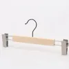 Wooden Hangers with Clips Trouser Clamp Hanger for Pants and Skirt Adults Children Rack Anti-skidding i0629