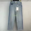 23SS Fw Pantaloni jeans firmati da donna con bottoni a lettera Ragazze New Cotton Vintage High End Milan Runway Brand Casual Outwear Denim Pantaloni dritti a contrasto di colore