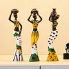 Dekorativa objekt Figurer 3 Packat Statyer African Woman Sculpture Girl Polyresin Exotic Tribal Lady Sculptures Figurer Heminredning Statue Art Craft Gift 230628