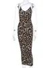 Basic Vrijetijdsjurken hirigin Sexy Dames Luipaard Slangenprint Jurk Modieus Dames Lange maxi-jurk Party Bodycon Gelegenheidsjurken Avondjurk 230628