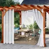 Rideau Tulle Rideaux Extérieur Imperméable À L'eau Solaire Polyester Léger Blanc Sheer Pergola Rideaux Pour Porche