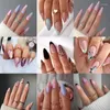 False Nails 24pcs Nail Press On Fake FullCover French Leopard GLITTER Tulipa Easy Wear For Manicure Reusable Gelish
