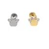 Navel Bell Button Rings G23 Golden Lip Stud Ear Tragus 16G 8mm Body Piercing Jewelry Labret Ring Cartilage Zircon Heart Crown Leaf ASTM 36 230628