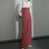 Kadın Pantolon Ofis Bayan Geniş Bacak Bahar Yaz Eski Düz Yüksek Bel Pantolon Moda Siyah Kırmızı Yeşil Beyaz Zarif Flare