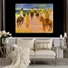Impresjonistyczny krajobraz płótno sztuka jeźdźcy na plaży Paul Gauguin malowanie ręcznie robione dzieła sztuki do hotelowego lobby