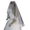 Copricapo Sposa Velo Singolo Strato Pizzo Ricamo 1,5 Metri Rete Crittografata Regalo di Nozze Rosso