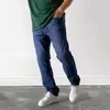 Erkek Kot Moda Cep Pantolon Rahat Kot Düz Fermuar Düz Pantolon