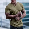 Polos masculins L'été 2023 Summer Urban Pure -colored Set of Short-Sleeved Fashion Cities Piercing T -shirts Top Tee