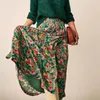 Skirts The Latest Design Women's Flower Print Skirt Seaside Holiday Girl Sweet Pleated Long