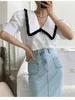 Blusas Femininas HziriP Chic Babados Sweet Shirts Lapel Puff Sleeve Summer 2023 Office Lady All Match Streetwear Casual Work Wear Tops