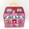 Dockor Toys Mini Carry Case House med 6st Figure Doll Set Kids Toy for Girls Christmas Gifts 230629
