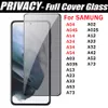 Protecteur d'écran de téléphone en verre trempé de confidentialité pour Galaxy A54 A34 A24 A14 A04 A73 A53 A33 A23 A13 A12 A22 A52 A72 5G Verre trempé anti-espion à couverture complète