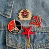 Brooches Drop Worker-peasant Alliance Enamel Pins History Symbolic Meaning Red Lapel Badges Gifts For Friends Wholesale