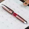 Pens Majohn T2 Elastic Piston Fountain Pen acrílico metal F 0,5 mm de ponta escolar de canetas de canetas de caneta de caneta 0,5 mm