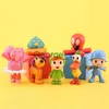 Minifig 7PcsSet 가와이이 동물 장난감 새 오리 코끼리 인형 장난감 모델 장면 장식품 애니메이션 만화 귀여운 Pvc 피규어 장난감 J230629