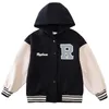 Jackor Spring Autumn Jackets Coat Boys Basketball Jacket Teen Barn Hooded Baseball Uniform Children Bomber Jacket 4 6 8 10 12 13 14 Y 230628